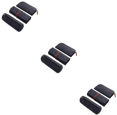 MAGICLULU 9stücke Filz Stiftetui Teiliges Multifunktionale Aufbewahrungstasche Für Kosmetik Schreibwaren Und Mehr Dunkelgrau Robust Und Kratzfest Für Schule Und Reise