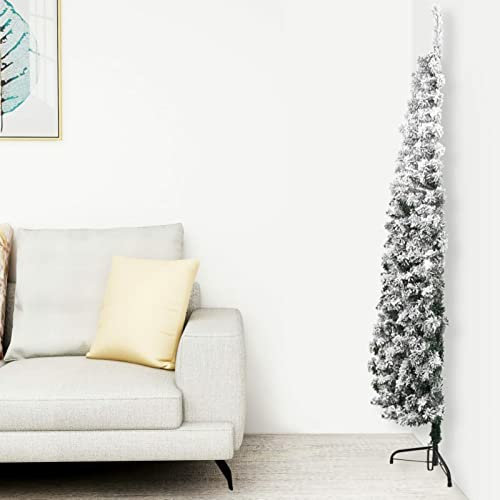 ARKEM Künstlicher Halb-Weihnachtsbaum mit Schnee Schlank 150 cm Weihnachtsbaum DraußEn