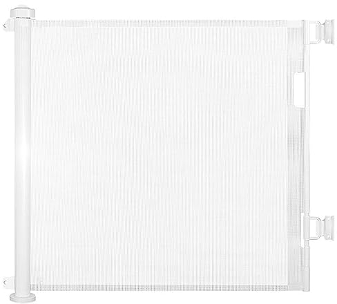 Treppenschutzgitter Türschutzgitter Ausziehbar Roll 0-300 cm Wandbefestigung/Ohne Bohren, Baby Absperrgitter Hund, Mit Installationszubehör Um Türgitter/Halways (Color : White)