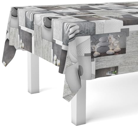 Martina Home Zen Stones Nappe en Toile Cirée Unique 180 x 140 cm