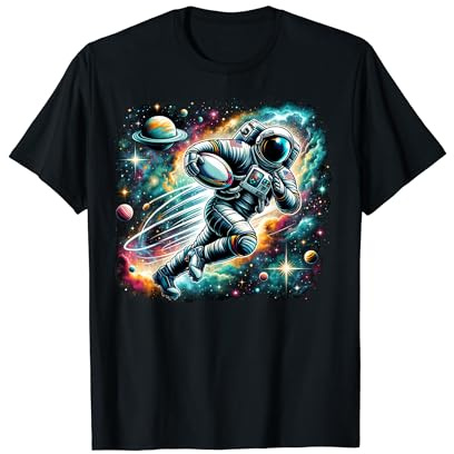 Rugbyball auf Rugbyspieler Astronaut Rugby T-Shirt