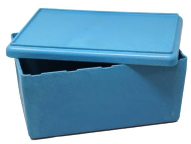 WISSNER® RE-Wood Box groß mit Deckel stapelbar - Blau