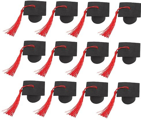 VILLFUL 12stücke Teiliges Graduation Cap Cake Topper Dekoration Für Kuchen Und Desserts Mit Einzigartigem Quastendesign Für Abschlussfeiern Und Partys