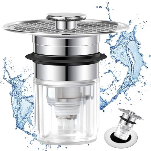 Blendura Tappo Lavandino Bagno, 32-42mm Universale Pop Up Filtro Lavandino Bagno Tappi Lavandino, Tappo Bidet Tappo di Scarico Lavandino con Filtro per Vasca da Bagno, Cucina, Lavabo