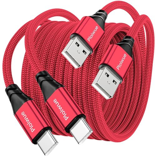 USB C Charger Cable 2M+3M 2Pack Type C Charger Fast Charging 3A Lead Nylon Braided for Huawei P30 P20 Google Pixel Xiaomi Sony Xperia Samsung Galaxy S22 S21 S20 S10 S9 S8 A12 A20e A21s A40 A51(red)