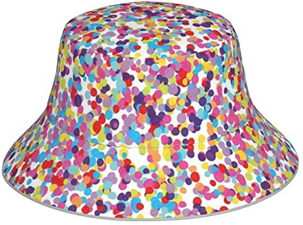 Hinkhatt konfetti vändbar hinkhatt mjuk utomhusmössa andningsbar fiskarhatt, för resor, camping, 56-58 cm, Hinkhatt 1468, M