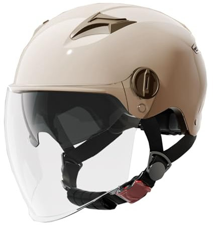 Casco Moto Casco Scooter Uomo Donna Casco Jet Doppia Visiera Parasole Caschi Scuter Scodella, Certificato ECE, Casco Semiaperto 3/4