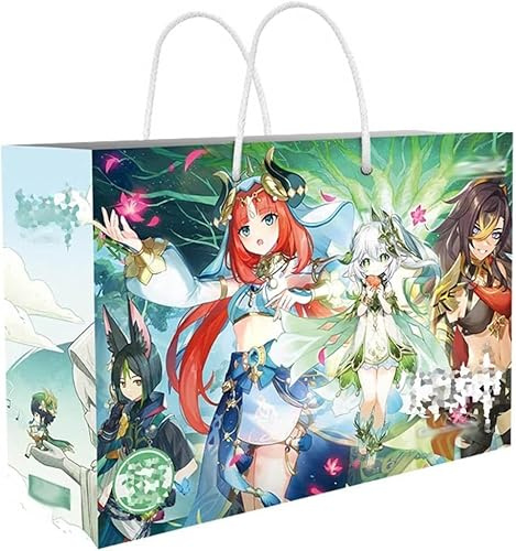 18 Genshens Lucky Bag Deko | Anime Figur Acryl Stand, Aufkleber, Karten, Armband, Poster, Abzeichen, Lesezeichen | Genshens Impact Merch Box Set