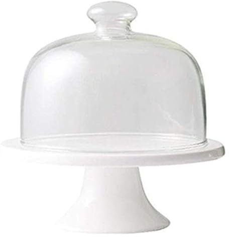 Alzata per torte con coperchio a cupola, Tortiera a cupola, vassoio for pasticceria in ceramica for uso domestico e coperchio in vetro Ristorante Sandwich Copertura antipolvere Banchetto Vassoio for i