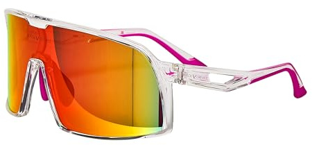 Black Crevice Sportbrille schwarz I Unisex Brille mit zylindrischen Gläsern + Etui & Microfleece-Beutel I Sport Sonnenbrille mit 100% UV-Schutz I Sport Brille mit gummierten Nasenpads & Bügelenden