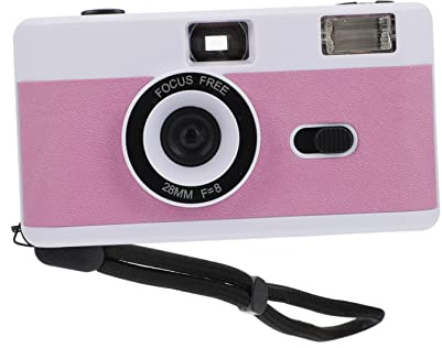 TINEASUR Fotocamera Compatta Analogica Riutilizzabile in Abs, Compatibile Pellicola 35mm, Flash Integrato, senza Batteria, per Foto Retrò