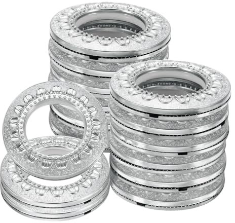 QUARKZMAN 16pz Occhielli per Tende, 1-5/7 (42 mm) ID Modello Tende Finestre Anelli Occhielli Scorrevoli a Basso Rumore per Bastoni per Tende Romane, Argento Brillante