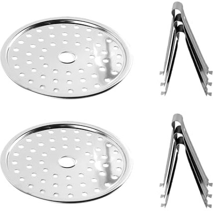 Laroal Griglia Rotonda in Acciaio Inox per Cottura a Vapore, Piastra di Raffreddamento per vaporiera, Foglio per vaporiera Adatto per Fondo pentola a Pressione