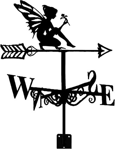 Kreative Wetterfahne aus Edelstahl, Retro-Elfenform, Windrichtungsanzeiger für Gartenterrasse, Ornament-Dekoration
