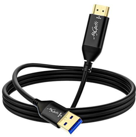 USB auf HDMI AdapterKabel 1m,Unidirektional USB A 3.0 Stecker auf HDMI Stecker,2K/1080P Full HD für Monitor,PC,Laptop,TV,Kompatibel mit Windows 11/10/8.1/8/7,MacOS,Treiberinstallation erforderlich