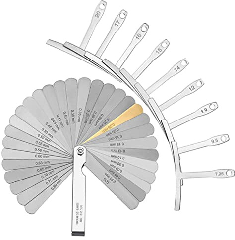 BESPORTBLE Calibro per Chitarra in Acciaio Inossidabile Set 2 Pezzi Strumento di Misura per Raggio Sotto Corde e Piano Tastiera per Riparazioni e Liuteria