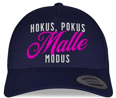 tshirtladen Hokus Pokus Malle Modus Cap - Lustige Snapback für Malle Fans, Partyurlaub, Festivals und JGA - Bestickte Basecap für Damen und Herren