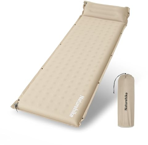 Naturehike Materasso ad aria autogonfiante con cuscino, leggero, per attività all'aperto e viaggi, gonfiabile e comodo