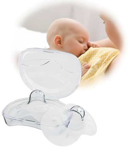 2 Stück Stillhütchen, Contact Brusthütchen, 100% lebensmittelechtes Silikon schützt vor wunden Brustwarzen, ultradünn und superweich, BPA-frei, inklusive Tragetasche (17 mm)