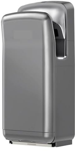 NGBFF Asciugamani Elettrico, Asciugamani da Bagno con Filtro HEPA, asciuga Mani Automatico Verticale Premium ad Alta velocità for Ambienti Commerciali e Domestici(Silver)