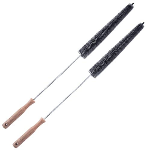 INJOYTEC 2 PCS Clothes Dryer Lint Vent Trap Cleaner Brush Dryer Vent Cleaning Brush Refrigerator Coil Cleaner Brushes Clothes Trap Duct Remover Washing Machine Cleaning Tools for Household
