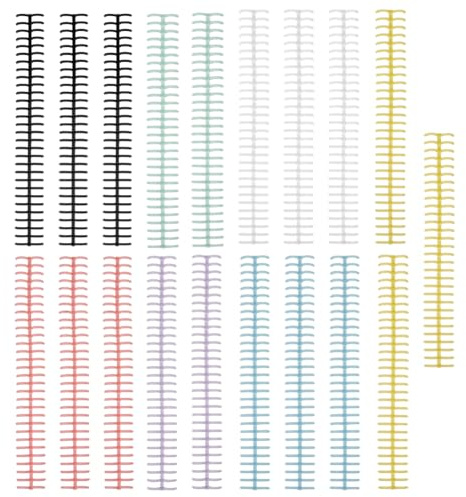 CRAFTYMELODY 21Pcs Comb Binding Spines 7 Colors Plastic Binder Combs Loose Leaf Book Binder Assorted Colored Hinged Clamps for Document Notebooks Organization File Making for Teacher