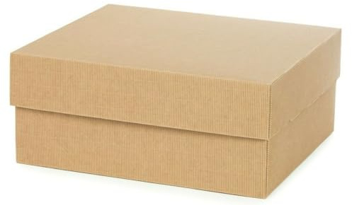 WePack 10 Stück Geschenkbox 300x250x120 mm Innenmaß Geschenkkarton mit stülpdeckel 2-Wellig 400G Braun