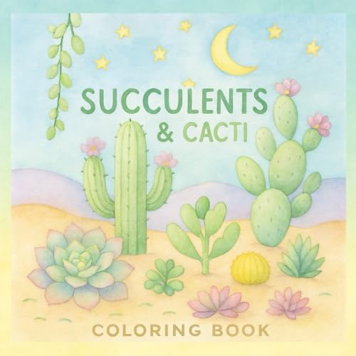 Succulents & Cacti Coloring Book