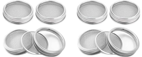 Rastapulz 8Er-Pack Sprossenglas-Deckel Aus Edelstahl für EinmachgläSer mit Breiter ÖFfnung und Breiter ÖFfnung für ZüChten Von Sprossen