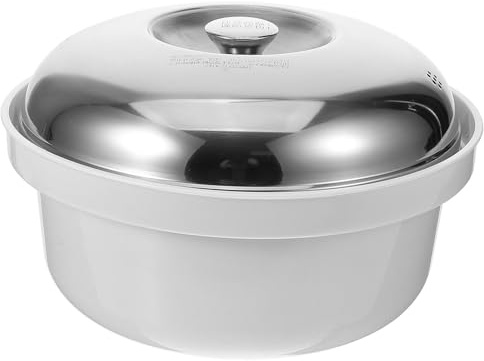 VERDANVERSE Vaporiera per Microonde Multiuso Coperchio in Plastica Alimentare e Acciaio Inox Cestello per Cottura a Vapore di Gnocchi Panini e Verdure Accessorio Cucina per Forno a Vapore