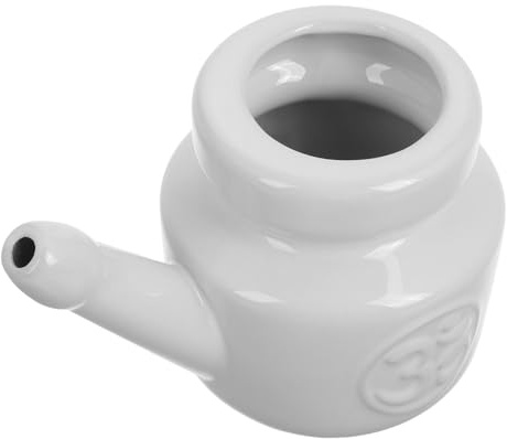 Limpiador Nasal de 350ml de Cerámica para Adultos, Uso Yoga | Blanco, Aplicación Versátil y Limpieza Profunda, Diseño Elegante, Seguro y Suave, Adecuado en Cambios Estacionales