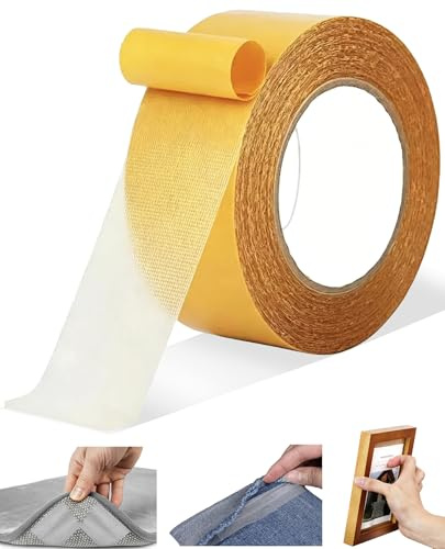 Dilexwen Doppelseitiges Saumband (3cm x 10m) –Selbstklebend & Bügelbar –Zum Hosen Kürzen Ohne Nähen, Gardinen fixieren & Stoff reparieren –Textilklebeband für Zuhause,Kunst–Nicht Waschmaschinenfest