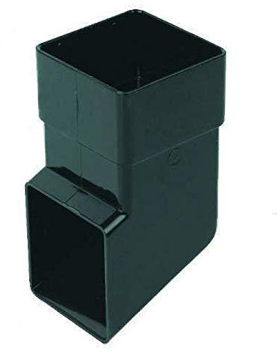 FLOPLAST 65mm Square Downpipe Shoe - Black - Pack of 2