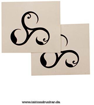 10 x Blumen Triskele Symbol - BDSM Temporary Tattoo Logo in schwarz (10)
