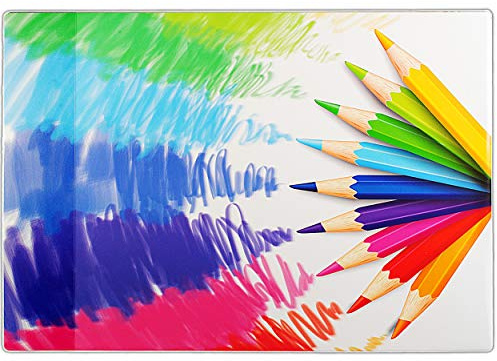 alles-meine.de GmbH Schreibtischunterlage/Unterlage - Stifte & Farben - 60 cm * 40 cm - Schreibunterlage - mit Einschubfach transparent - PCV - wasserfest abwischbar - abwa..