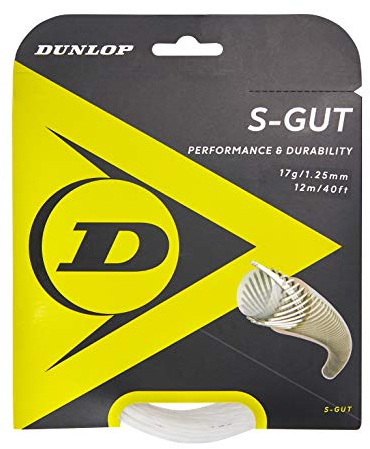 Dunlop Tennissaite, S-Gut, 12m Saitenset, 17g, Weiß