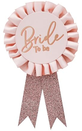 Bride To Be Anstecker - Rosa & Roségold Junggesellinnenabschied Rosette - Brautparty Zubehör
