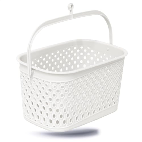 Kerafactum Cesta de Pinzas Pinzas de Ropa | Cesta de Pinzas para Colgar | Forma de Cesta de Clavijas | Cestas para Guardar Pinzas para la Ropa | Color Blanco