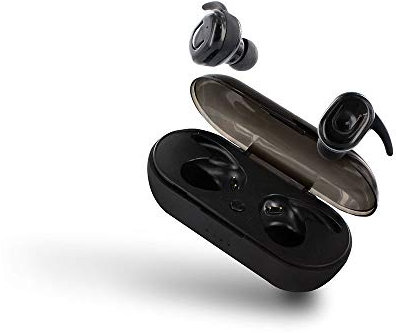 mooov 618310 - Auriculares inalámbricos Bluetooth 5.0, in-Ear, TWS, micrófono Integrado, Asistente Vocal, 5 Horas autonomía, con Estuche de Carga Negro USB-C