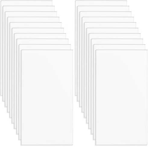 BENECREAT 20PCS Klare Acrylplatte 3mm dicke 90x50mm rechteckige Gussplatte für Bastelprojekte, Schilder, DIY Projekte