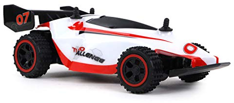 TURBO CHALLENGE- Turbo Challlenge 099646-Coche radiocontrolado-Frecuencia 2,4 GHz-Listo para Montar-Escala 1/24-Pilas no Incluidas-A Partir de 4 años, Color Rojo y Blanco (MGM 99646)