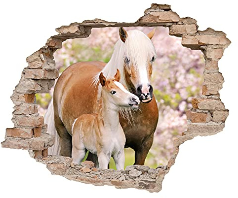 Little Deco 3D Wandsticker Wandaufkleber Wandtattoo Kinderzimmer Mädchen Pferd Wanddeko Spielzimmer Wandbild Poster Tapete Schlafzimmer Kleinkind Horse DL639-8