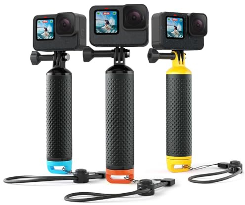 Sametop Schwimmender Handgriff Handler Zubehör Unterwasser Stick für GoPro | Wasserdicht Schwimmend Floating Hand Grip Schwimmer, für Go Pro Hero 13 12 11 10 9 8 7 6 5 Max DJI Osmo Action Kamera, Orange
