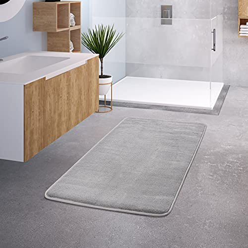TT Home Badezimmer Badematte Duschmatte rutschfest Waschbar Memory Schaum Stein Muster, Farbe: Grau 3, Größe:60x100 cm