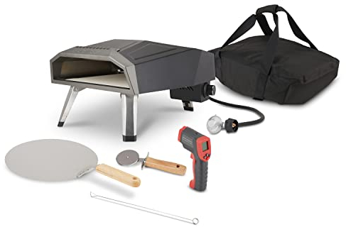 HUNGRY CHEF Pizza Oven & Outdoor Grill, Pizza Accessories Including Outdoor Pizza Oven with Outdoor Thermometer, Pizza Stone for Oven, Travel Bag, & Recipe Book, Pizza Party Maker for Outdoors…