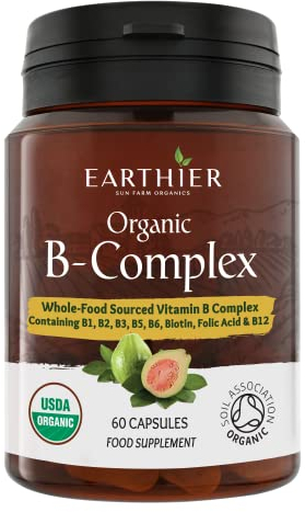Organic Vitamin B Complex from Whole Foods - Blend of All 8 B Vitamins per Capsule - Vegan - 60 Capsules