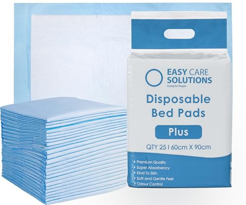 100 x Easy Care Solutions 60 x 90 cm Plus | Premium Disposable Incontinence Bed Pads | High Absorbency Underpads, Bed Mats, Mattress Protectors, Incontinence Pads | 4 Packs of 25