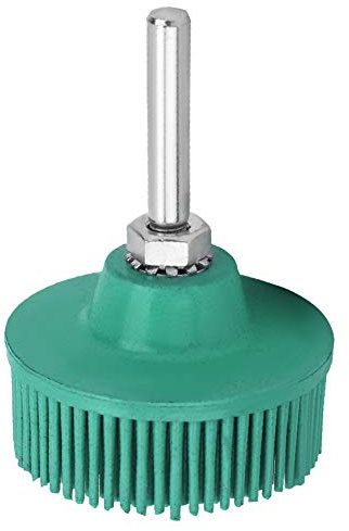 Cepillo abrasivo de goma de esmeril de grano de disco de cerdas de 2 pulgadas 50# 80# 120# rueda de pulido con vástago de 1/4 pulgadas para eliminación de óxido de rebabas(Verde)