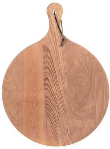 FAHAAM Round Cutting Board, Transferring Tray, Bread Shovel, Cake Lifter & Wooden Pizza Peel/Cutting Board/Serving Plate for Moving Pizza, Cookies, Pie, Cake, & Breads