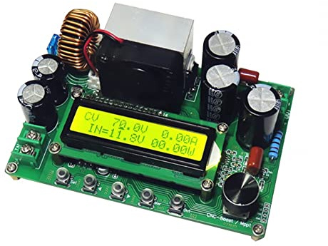 DC-DC Boost Converter, DC-DC 800 W 12 A Step Up Power Supply Module, 10 V-65 V bis 12 V-120 V Spannungsregler Solar-MPPT-Ladegerät LCD1602